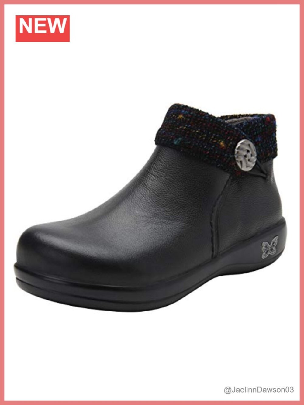 Alegria Sitka Leather Clog Ankle Bootie with Arch Support and Zip